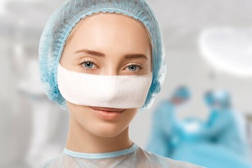 Benda sudurrean finkatuta rinoplastia ondoren errehabilitazioan
